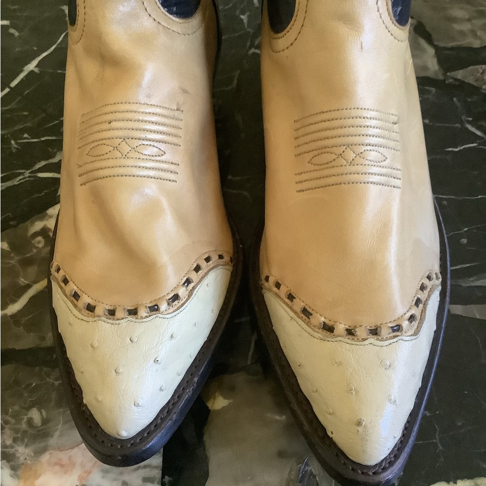 Vintage Tony lama exotic full ostrich quill western women’s cowboy boots sz 9.5 - Picture 3 of 10